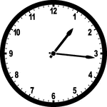 Round clock with numbers showing time 1:16