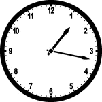 Round clock with numbers showing time 1:17