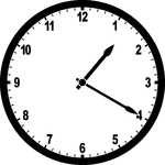 Round clock with numbers showing time 1:20