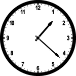 Round clock with numbers showing time 1:22