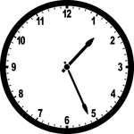 Round clock with numbers showing time 1:26
