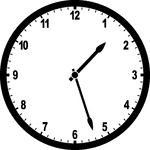 Round clock with numbers showing time 1:27