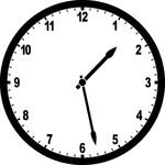 Round clock with numbers showing time 1:28