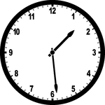 Round clock with numbers showing time 1:29