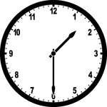 Round clock with numbers showing time 1:30