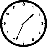 Round clock with numbers showing time 1:34