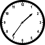 Round clock with numbers showing time 1:36