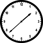 Round clock with numbers showing time 1:38