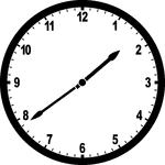 Round clock with numbers showing time 1:39