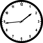Round clock with numbers showing time 1:44
