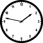Round clock with numbers showing time 1:47