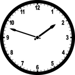 Round clock with numbers showing time 1:48