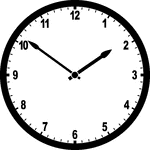 Round clock with numbers showing time 1:51
