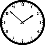 Round clock with numbers showing time 1:52