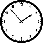 Round clock with numbers showing time 1:53