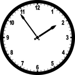 Round clock with numbers showing time 1:54