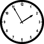 Round clock with numbers showing time 1:55