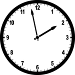 Round clock with numbers showing time 1:58