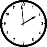 Round clock with numbers showing time 1:59