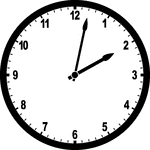 Round clock with numbers showing time 2:02