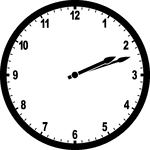 Round clock with numbers showing time 2:12