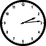 Round clock with numbers showing time 2:14