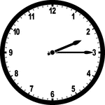 Round clock with numbers showing time 2:15