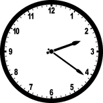Round clock with numbers showing time 2:21