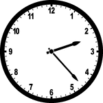 Round clock with numbers showing time 2:23