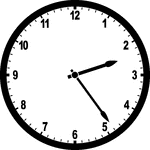 Round clock with numbers showing time 2:24