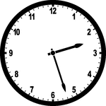 Round clock with numbers showing time 2:27