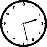 Round clock with numbers showing time 2:28