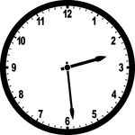 Round clock with numbers showing time 2:29