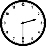 Round clock with numbers showing time 2:30