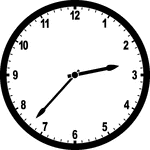 Round clock with numbers showing time 2:37