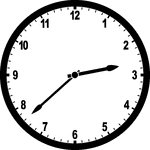 Round clock with numbers showing time 2:38