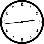 Round clock with numbers showing time 2:44