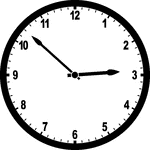 Round clock with numbers showing time 2:52