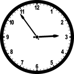 Round clock with numbers showing time 2:54