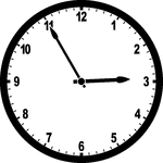 Round clock with numbers showing time 2:55