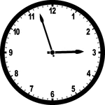 Round clock with numbers showing time 2:57