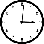 Round clock with numbers showing time 3:01
