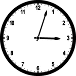 Round clock with numbers showing time 3:03