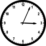 Round clock with numbers showing time 3:04