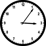 Round clock with numbers showing time 3:06
