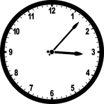 Round clock with numbers showing time 3:07