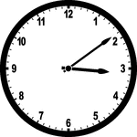 Round clock with numbers showing time 3:09