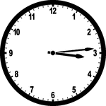 Round clock with numbers showing time 3:14