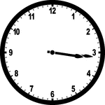Round clock with numbers showing time 3:16