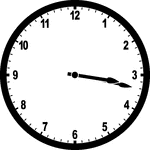 Round clock with numbers showing time 3:17